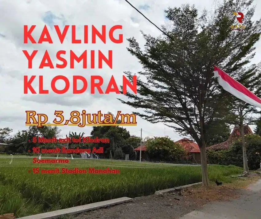 Tanah Kavling Yasmin Klodran, Dekat Pintu Tol dan Bandara Adi Soemarmo