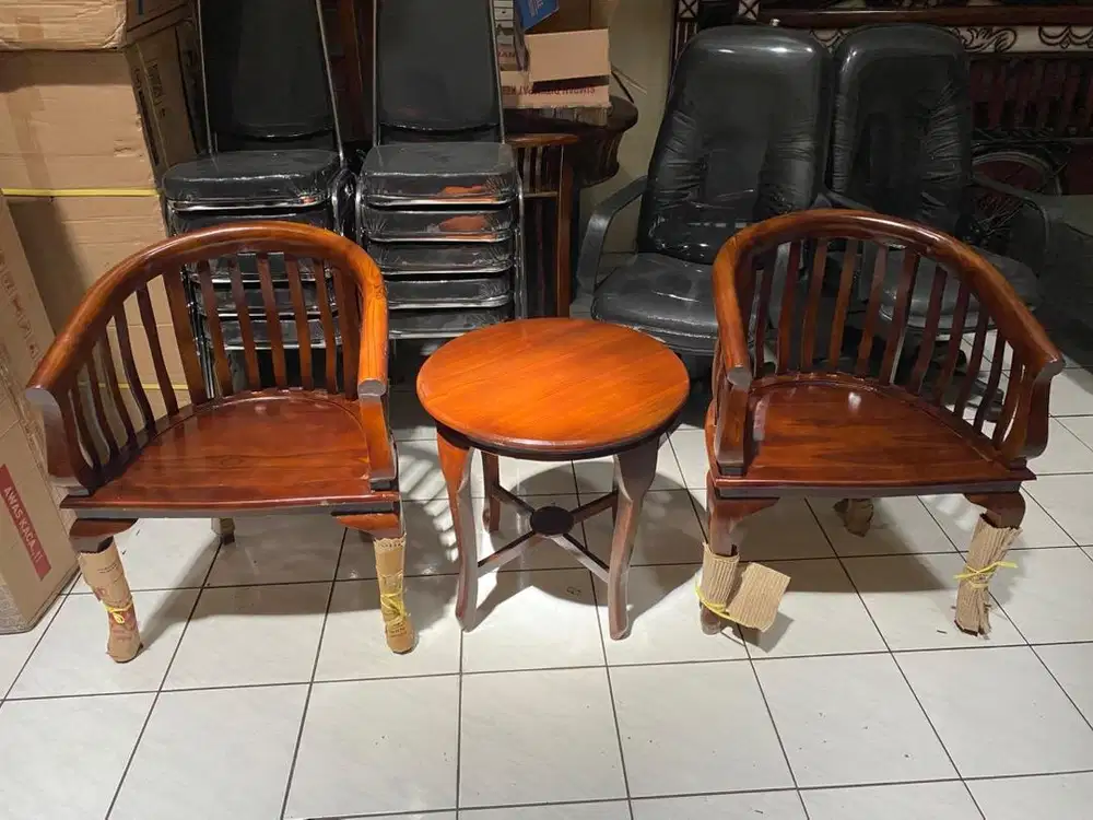 Kursi Teras Jati Lenong 2 Kursi + Meja