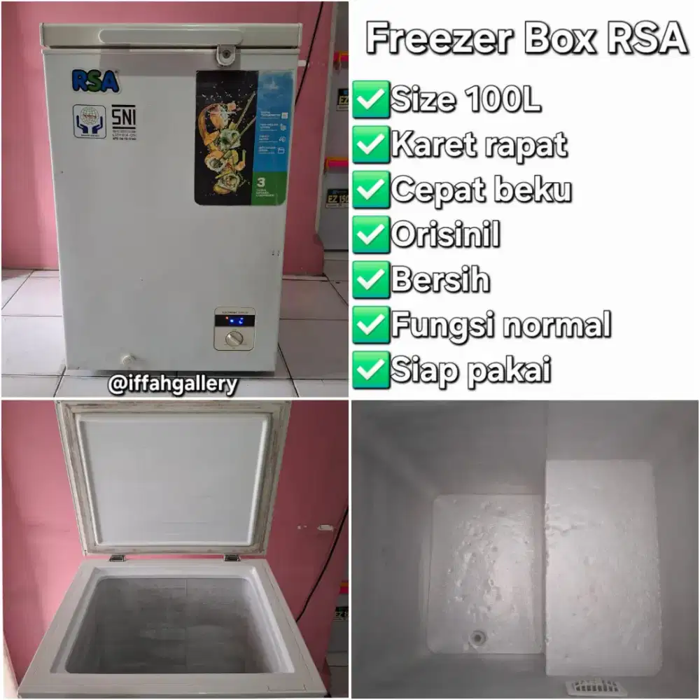 Freezer Box RSA 100 Liter Bersih Orisinil Siap Pakai