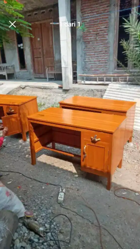 Meja kantor guru kayu jati