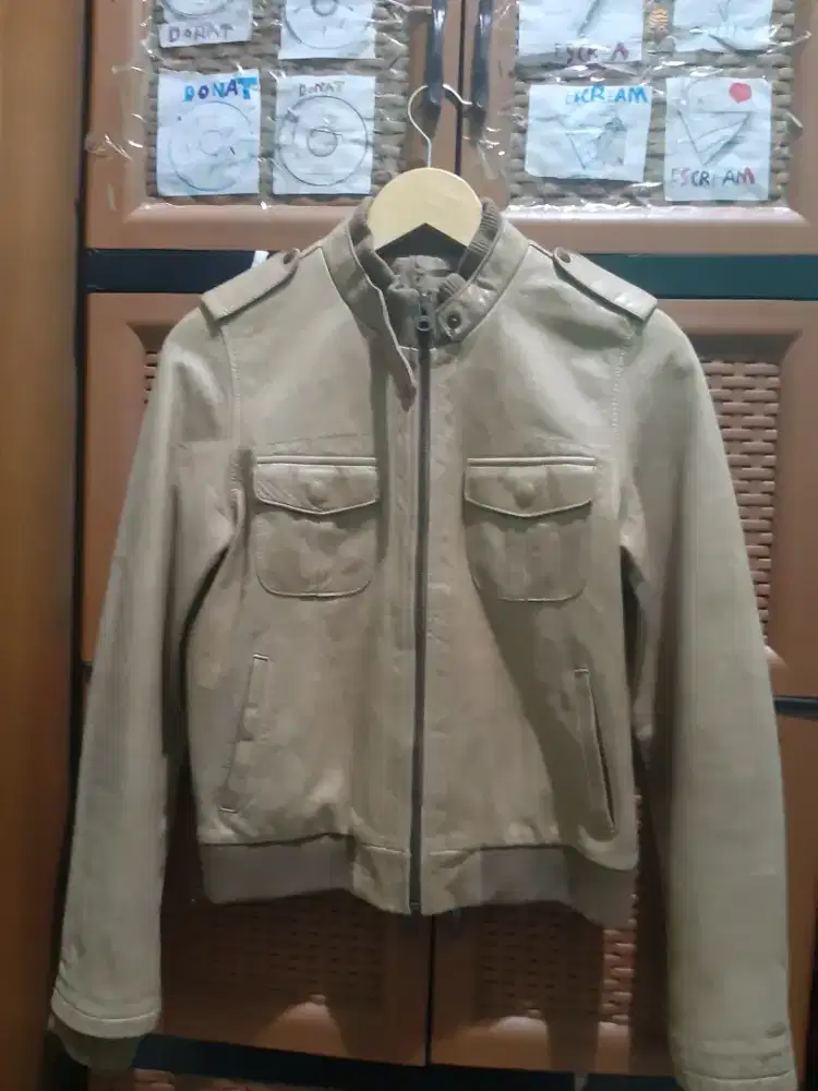 Jaket kulit domba lentur size S body fiit