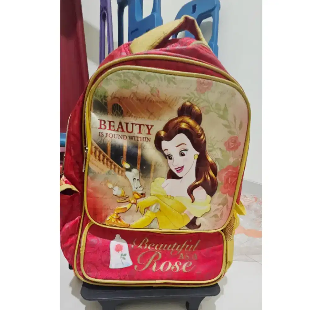 Tas trolley roda sekolah SD anak perempuan princess merk Ad*nata