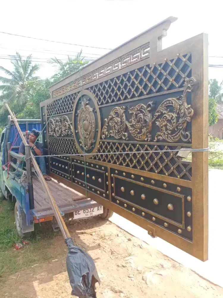 Bengkel las Lampung tralis kanopi pintu pagar gerbang tangga