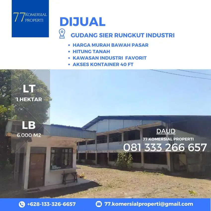 Sangat Murah BU Dijual Gudang Rungkut Industri Hitung Tanah 5 jtan/m