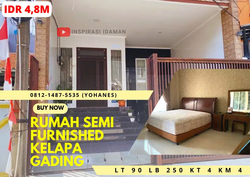 Rumah Kelapa Gading Siap Huni Semi Furnished