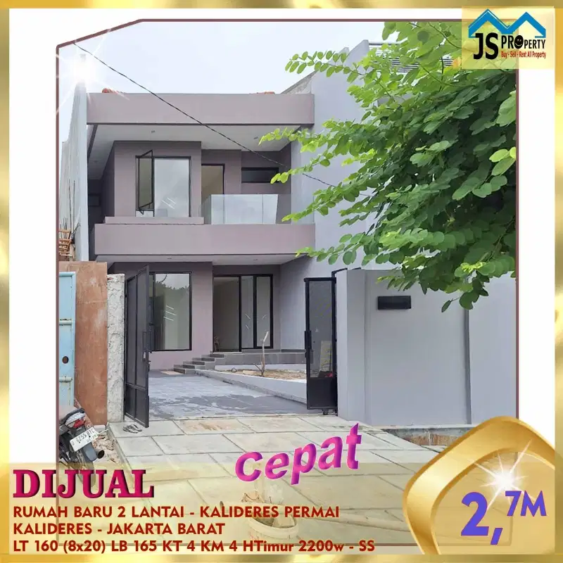 DIJUAL RUMAH BARU 2 LANTAI - KALIDERES PERMAI - JAKARTA BARAT