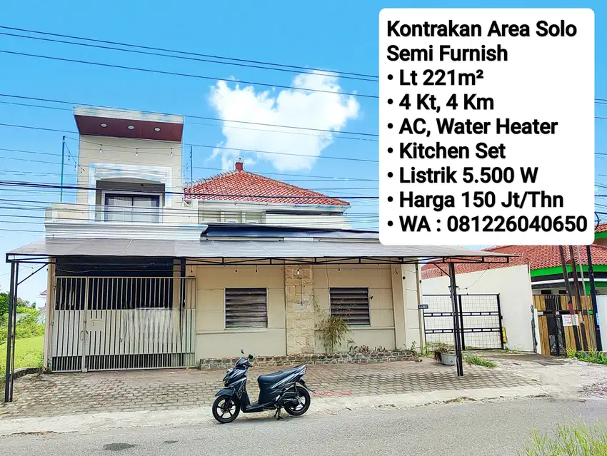 Sewa Rumah Semi Furnish Area Solo Dekat Manahan, Dekat Colomadu, Kleco
