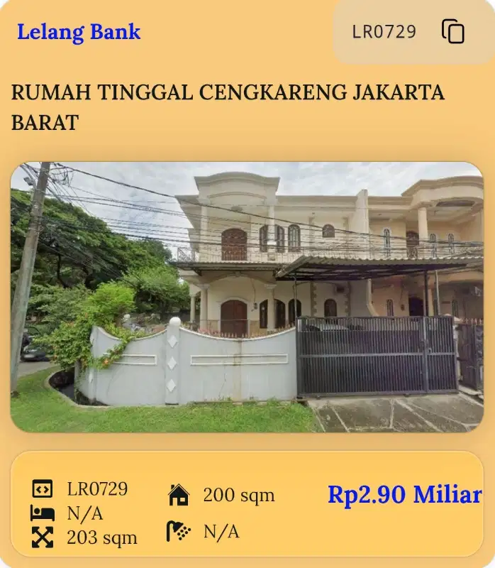 RUMAH TINGGAL, CENGKARENG, JAKARTA BARAT