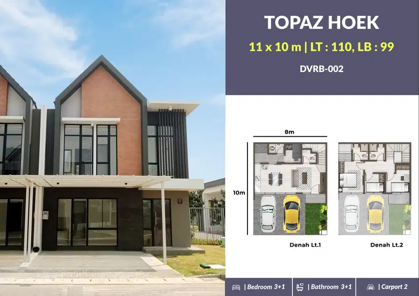 Rumah 2 Lantai hoek Cluster Denver di PIK 2