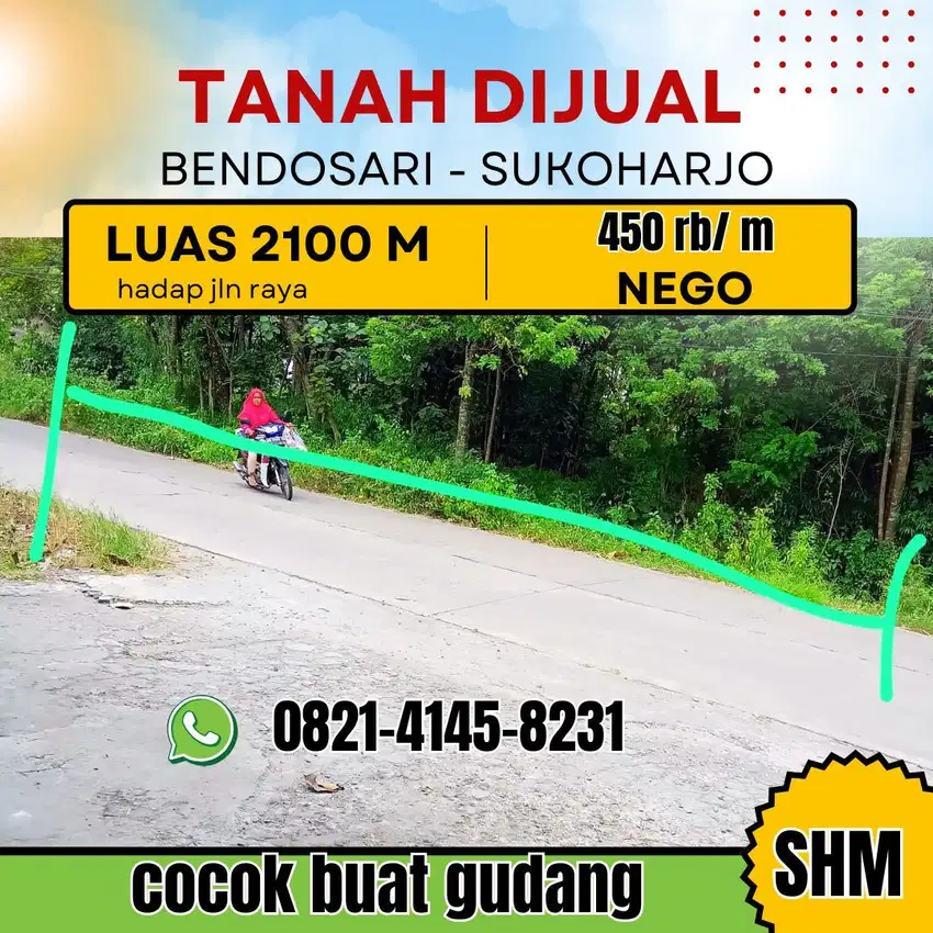 DIJUAL TANAH SETRATEGIS HADAP JALAN RAYA MULUR - SUKOAHRJO