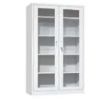 LEMARI CABINET PINTU KACA GESER / SLIDING FULL WHITE
