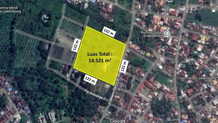 DIJUAL TANAH JALAN MAYOR ZEN PUSRI PALEMBANG