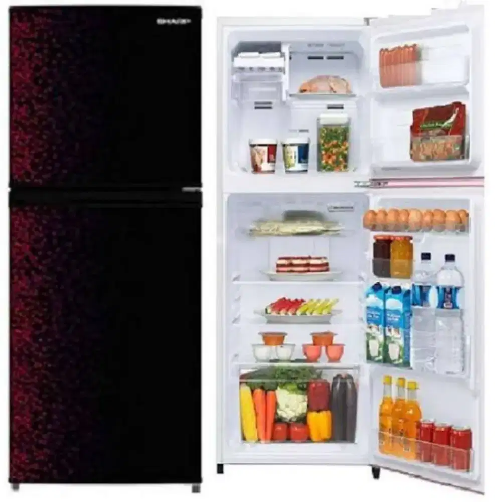 Bisa Cicilan.Sharp Kulkas 2Pintu 205L SJ-236MG-GB/GR Low Watt Low Volt