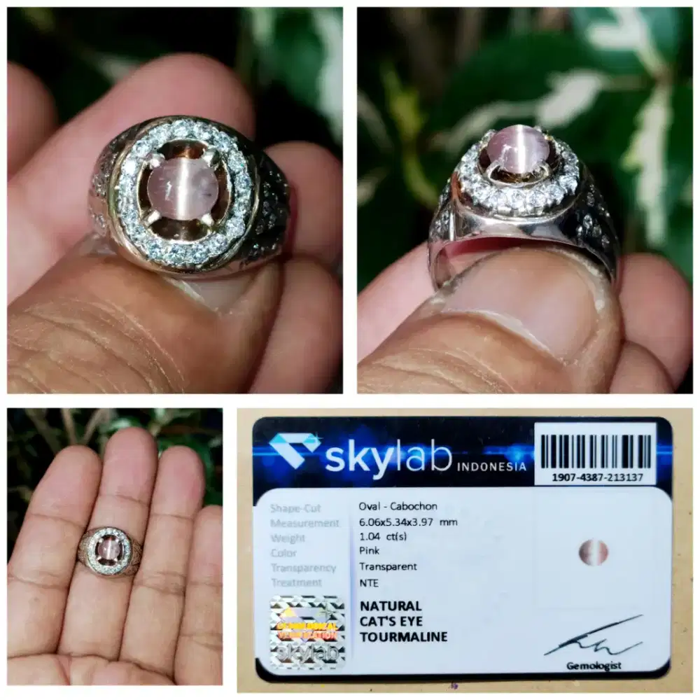 Cats eye Tourmaline ring perak