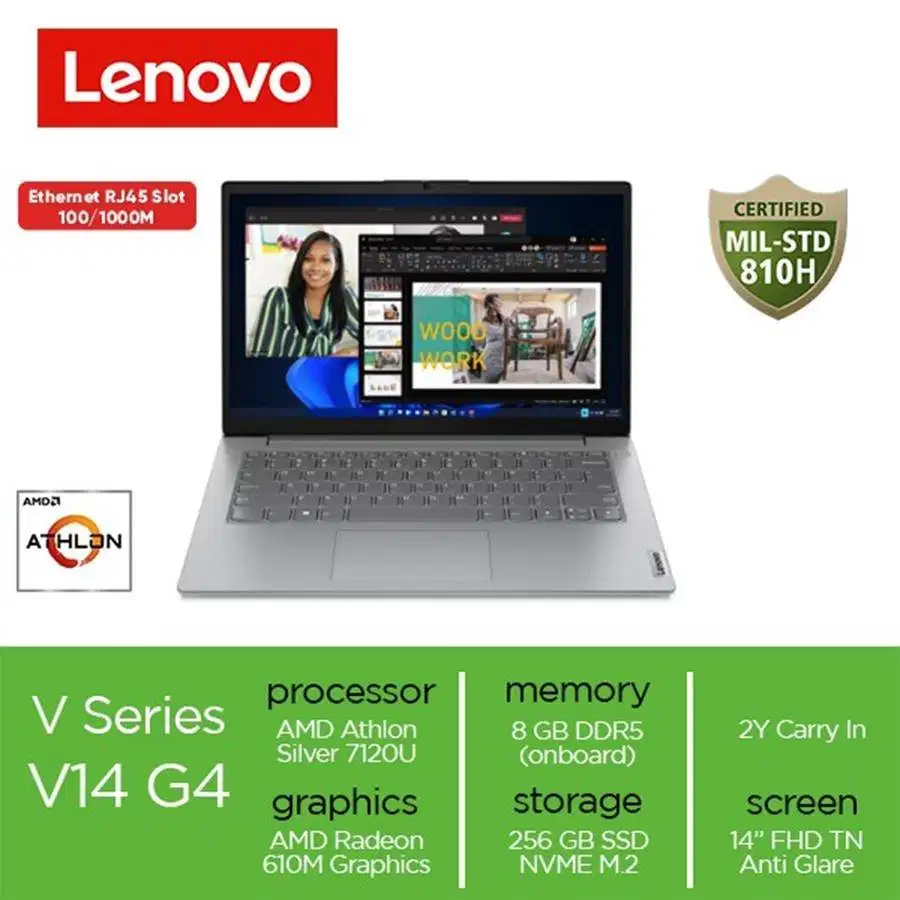 Lenovo V14 G4 AMN Athlon Silver 7120U 8GB 256GB Dos