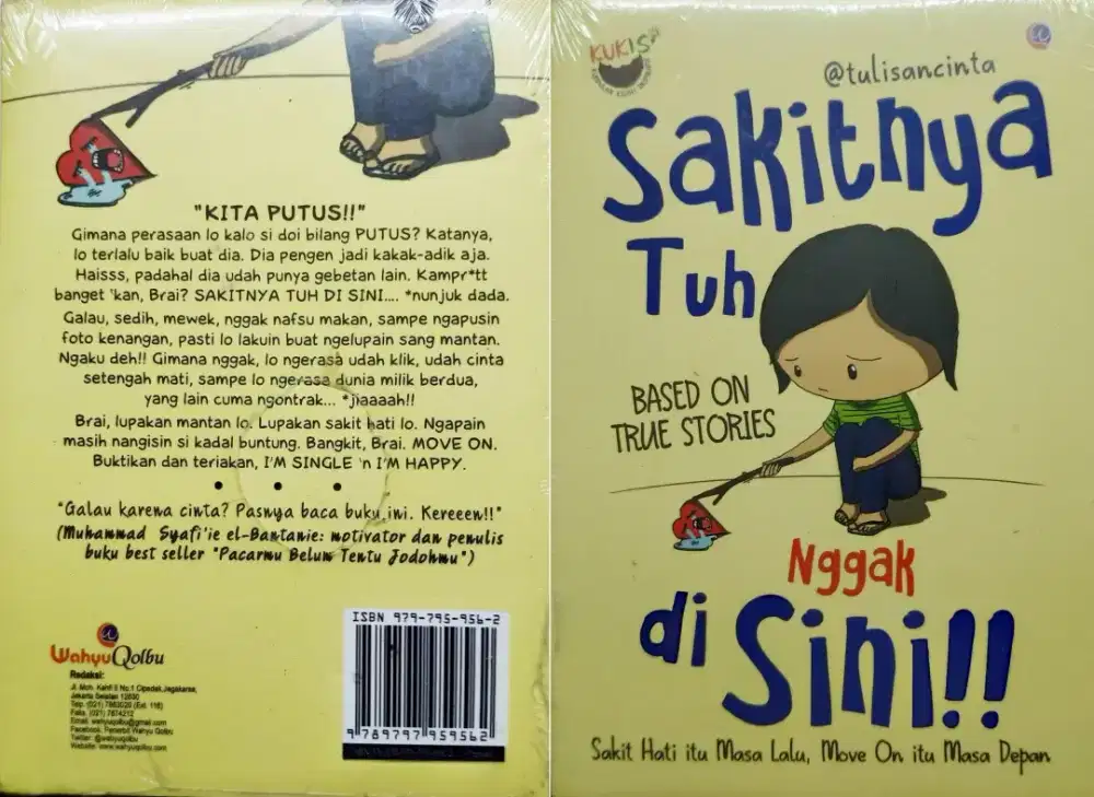 Buku novel 
Judul : Sakitnya Tuh Nggak Disini (based on true stories)