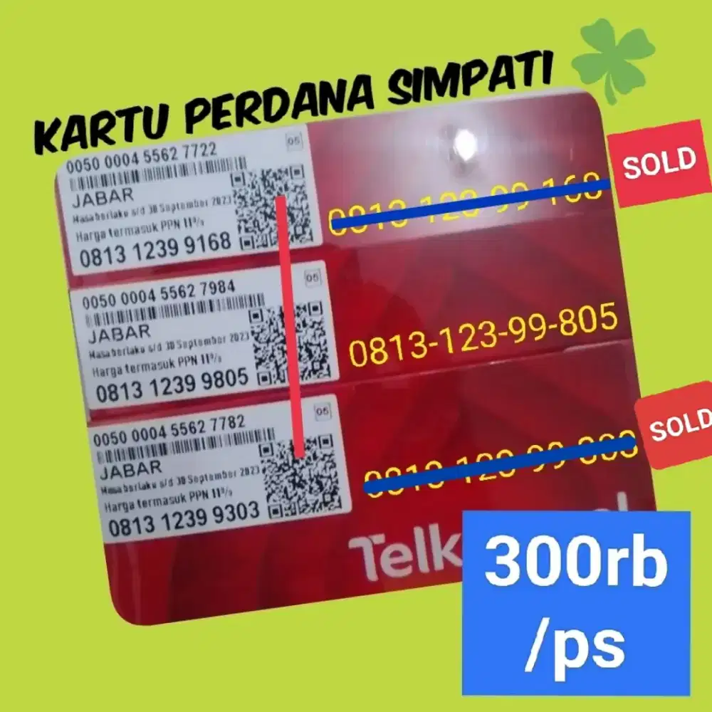 Kartu perdana simpati telkomsel nomor urut cantik super