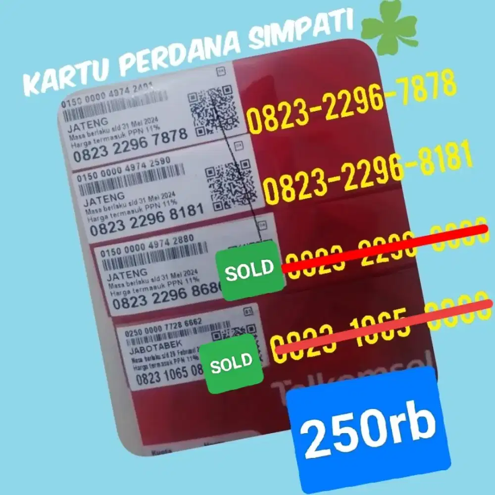 Kartu perdana simcard telkomsel simpati nomor super