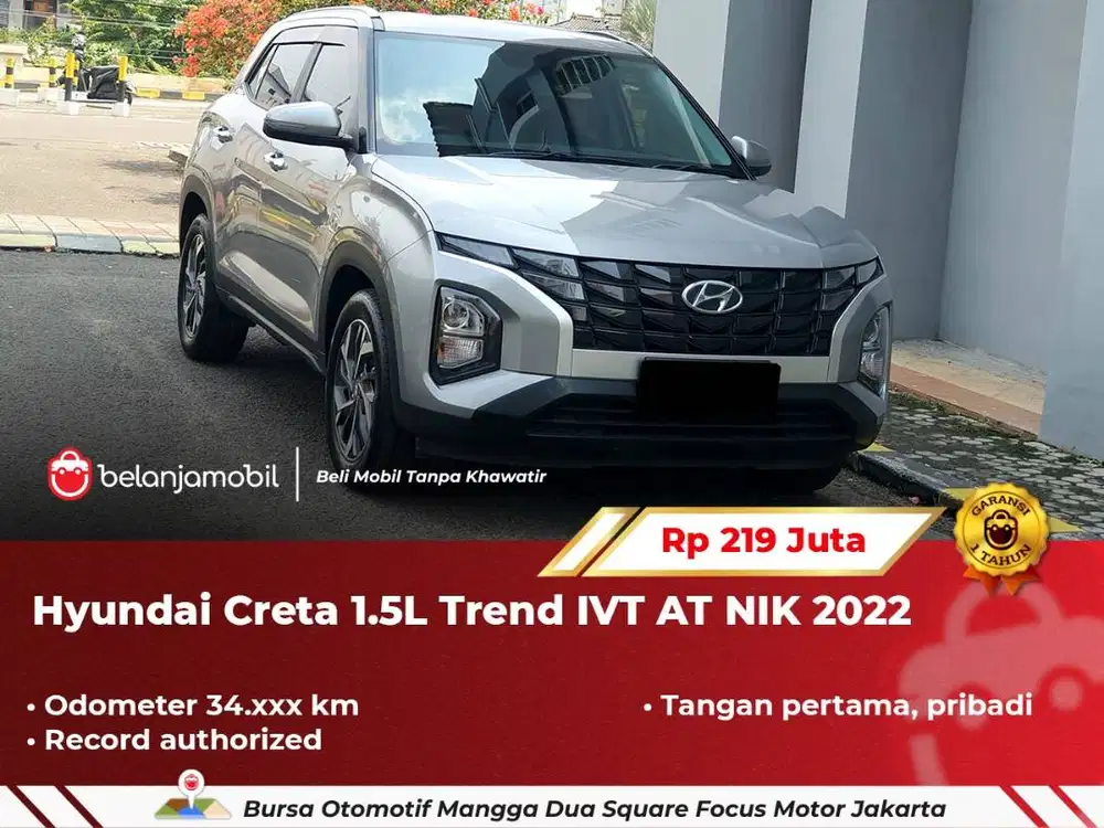 [ GARANSI 1TH ] Hyundai Creta 1.5L Trend IVT AT Abu NIK 2022/2023