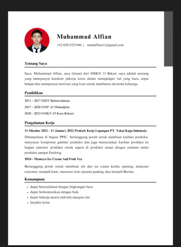 mencari pekerjaan part time/fulltime