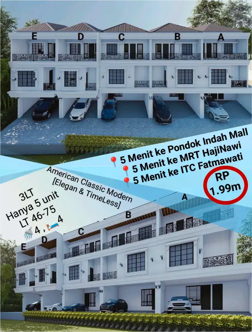 (By Owner) HAJI NAWI NEW CLUSTER 5 UNIT (Dekat Pondok indah mall)
