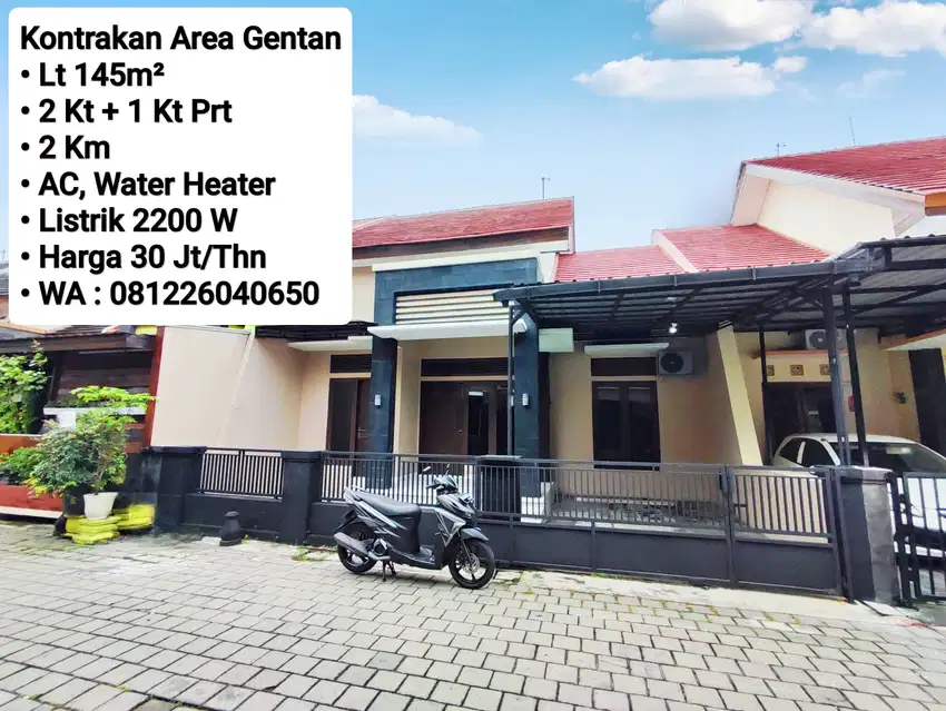 Sewa Rumah Area Gentan Dekat Luwes, Laweyan, Purwosari, Solo Baru