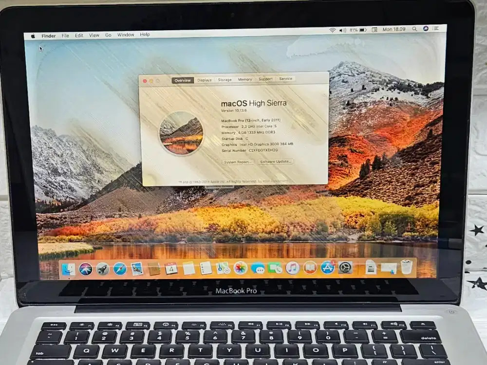 Apple Macbook pro 13inch early 2011 second