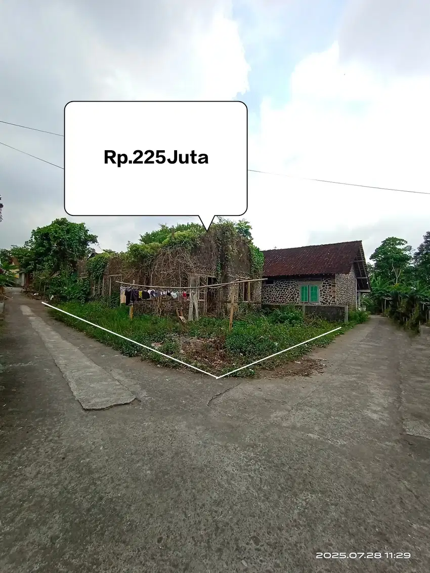 Tanah diJual Bagus diCangkringan dekat Villa Padi Cangkingan