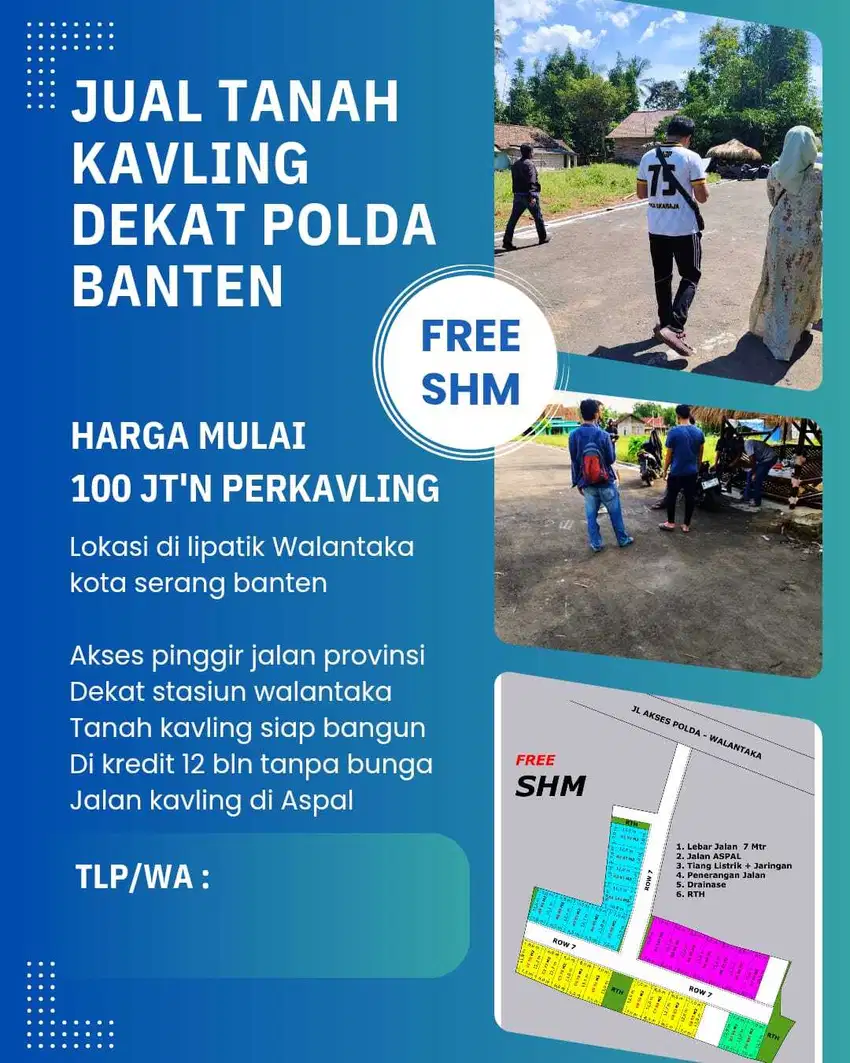 Tanah kavling dekat Polda banten