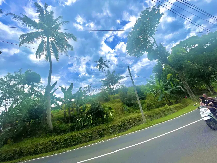 Dijual Tanah Pemandangan Ke Gunung Pinggir Jalan Raya SHM Udara Sejuk