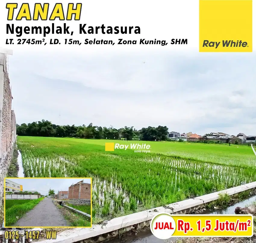 Dijual Tanah Zona Kuning Kawasan Perumahan Di Kartasura Solo