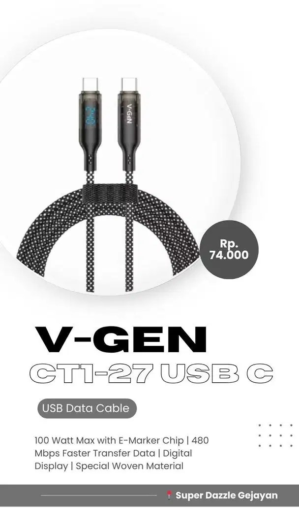 V-GEN KD CT1-27 USB C TO C