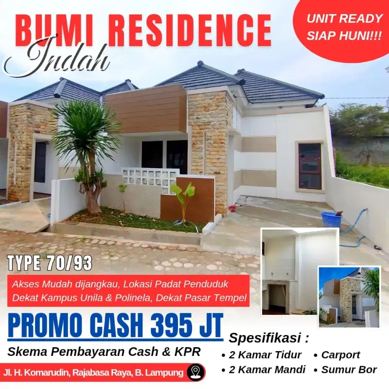 RUMAH SIAP HUNI MODERN MINIMALIS STRATEGIS DI RAJA BASA