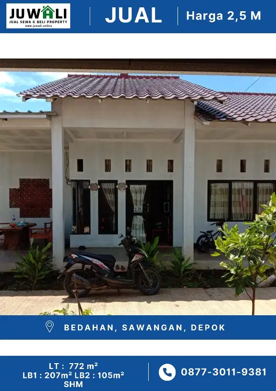Dijual Rumah Luas 2 Bangunan Di Bedahan Sawangan Depok