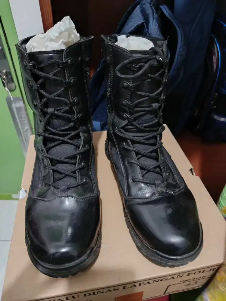 Sepatu PDL polri asli original kulit asli