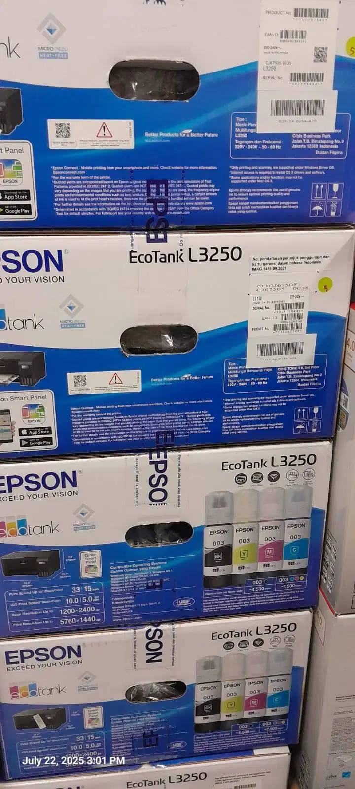 Epson L3250 Print scan copy wifi new garansi resmi
