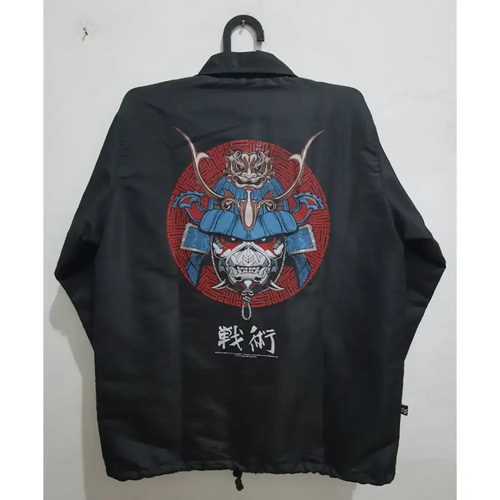 Iron maiden x geoff max windbreaker coach jacket jaket sizel L 60x74cm
