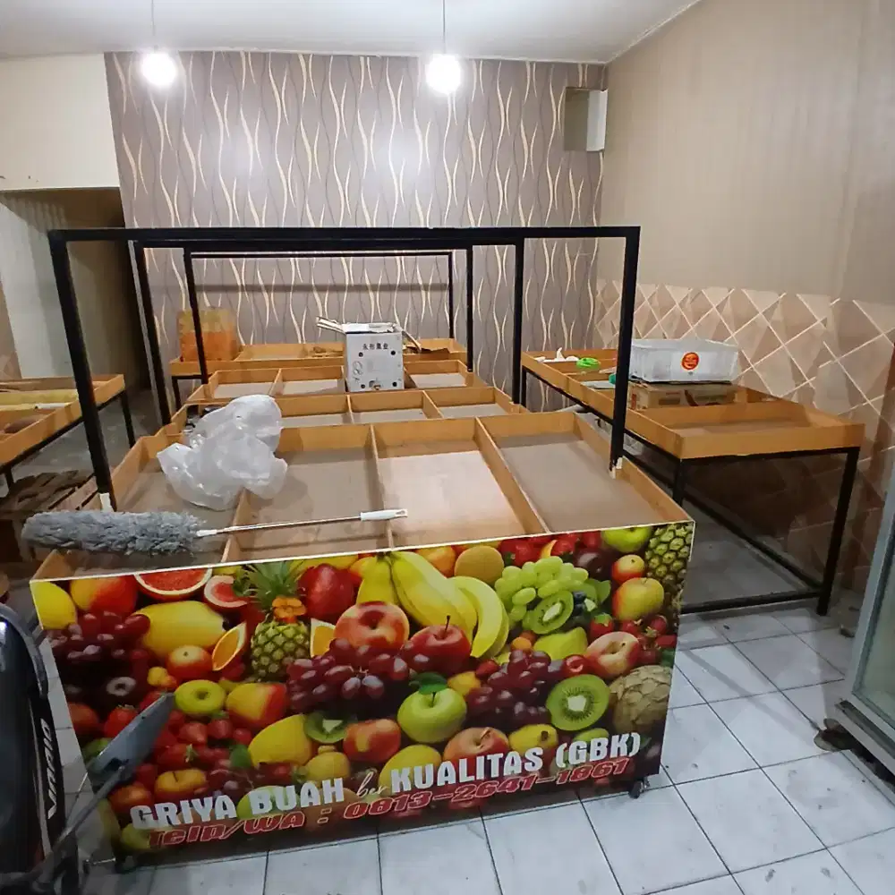 Meja Etalase Jualan Buah atau Sayur