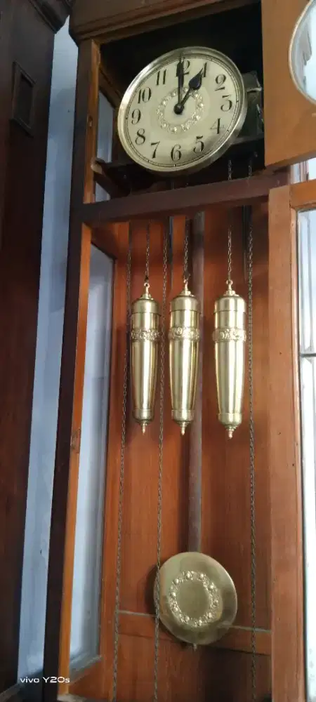 Jam lemari mesin 30cm antik langka