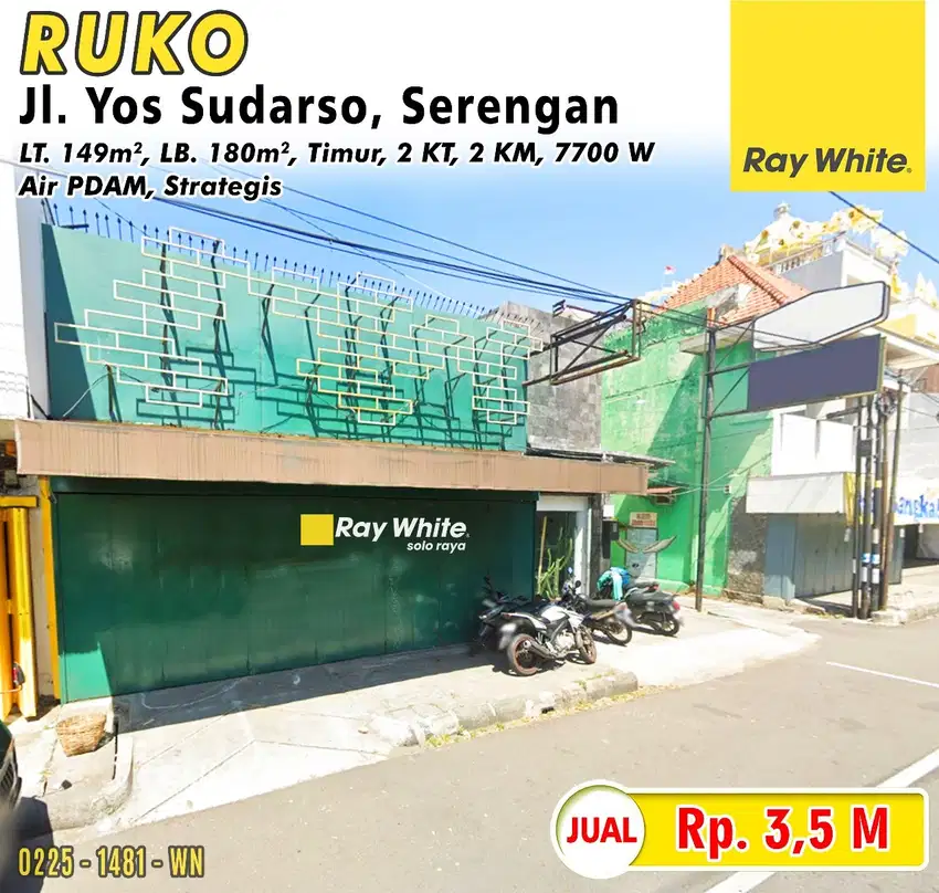 Dijual Ruko Jl Yos Sudarso Solo area bisnis tengah kota