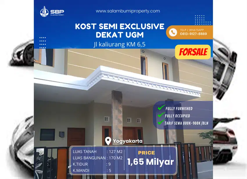 Kost Strategis Jalan Kaliurang: 9 Kamar, Upgrade Bisa