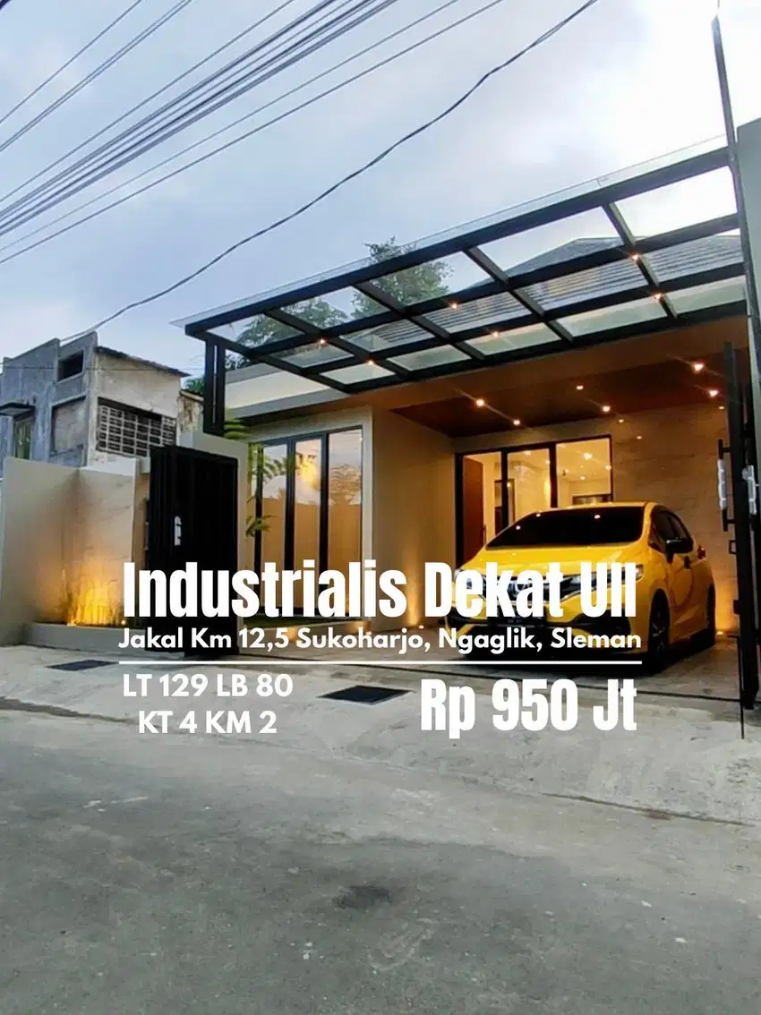rumah baru industrial dekat kampus UII jalan kaliurang km 12