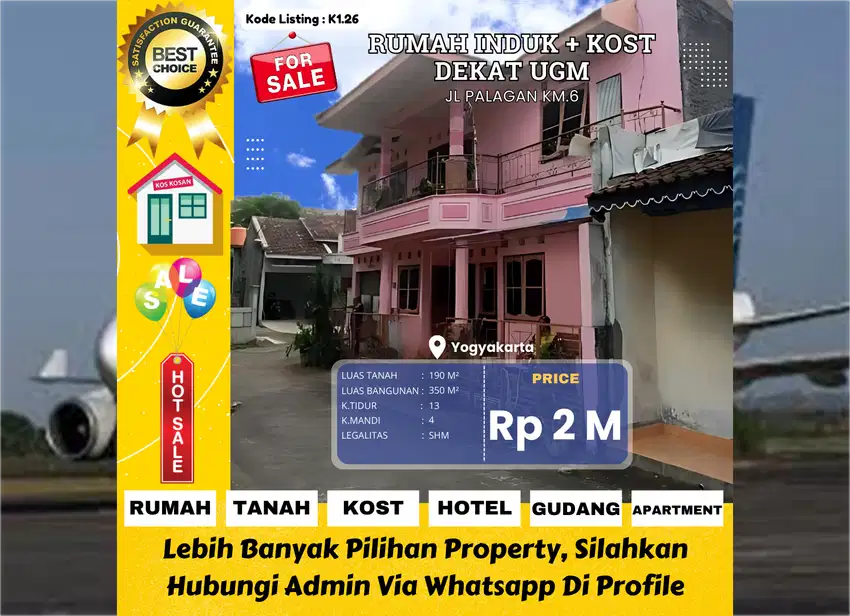 Rumah Kost Dekat UGM: 13 Kamar, Investasi Menjanjikan