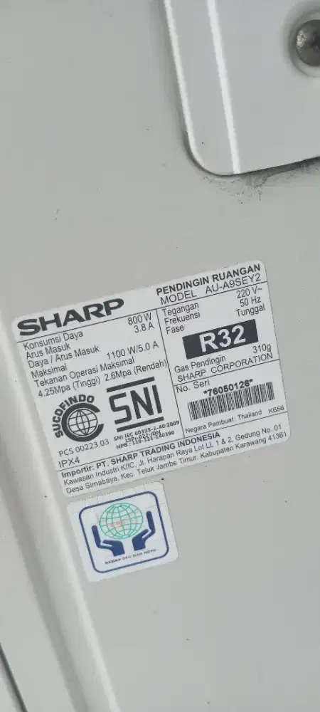 AC 1PK Sharp made in Thailand