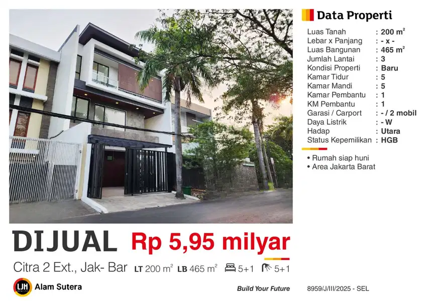 Dijual Rumah Mewah Terenovasi di Citra 2 Extension Jakarta Barat