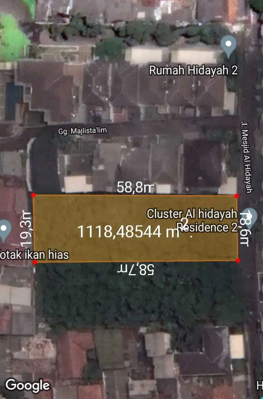 Dijual Tanah 1000m2 di Pasar Minggu Jakarta Selatan