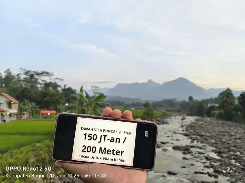 Tanah Kavling SHM Puncak Dua – View Gunung & Sungai, Akses Mobil