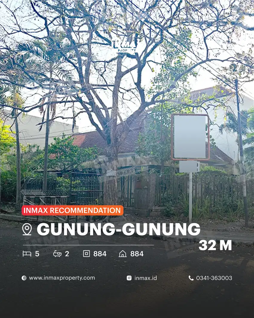 Rumah Hitung Tanah Lokasi Strategis Di Jl. Semeru, Cocok Untuk Usaha
