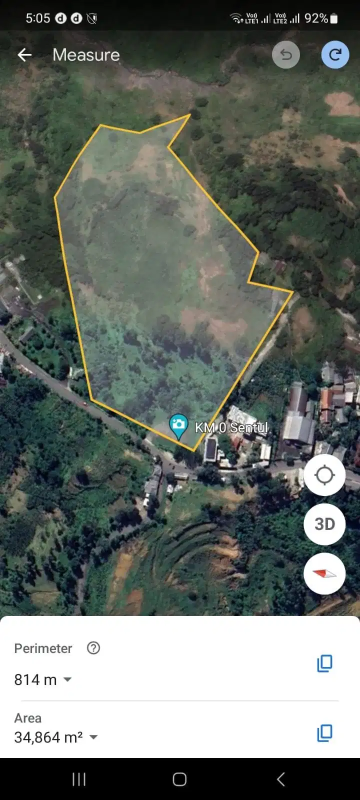 Dijual tanah luas 3,5 ha di Sentul di bawah Harga NJOP