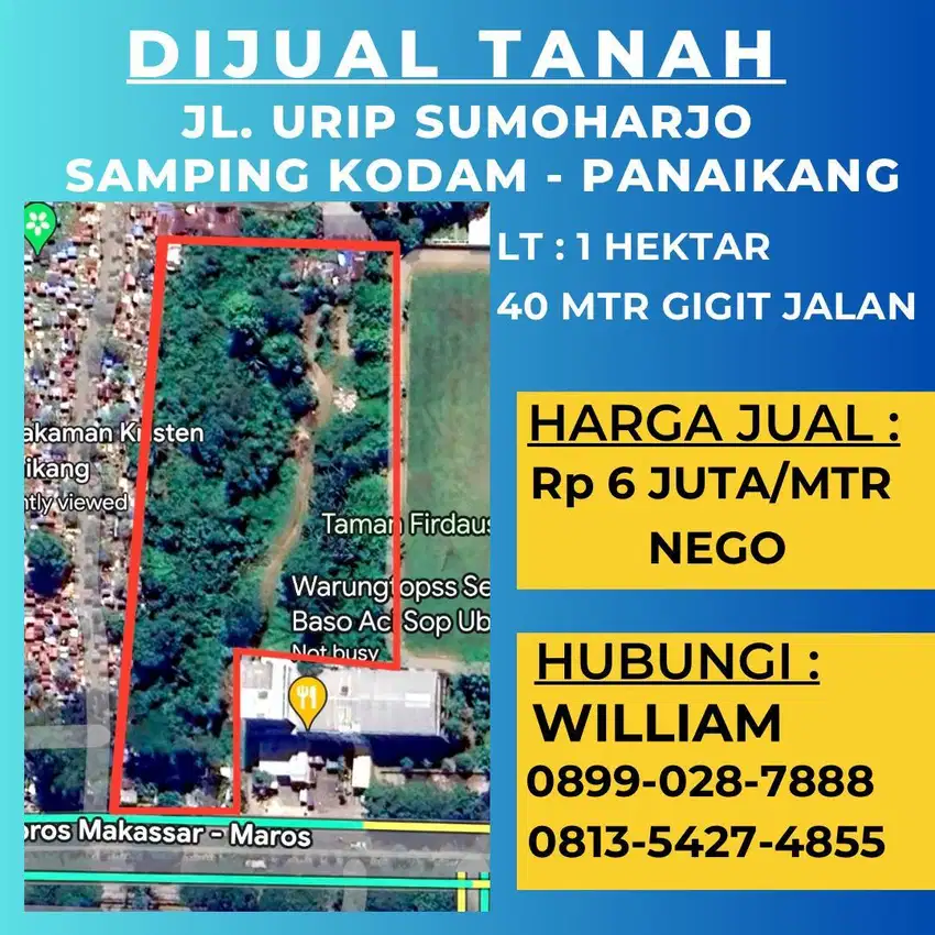 JUAL TANAH JL PERINTIS KEMERDEKAAN MAKASSAR